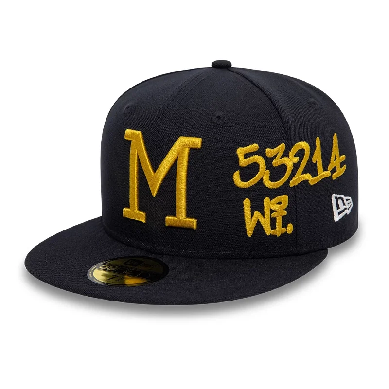 Milwaukee Brewers MLB Stadium Navy 59FIFTY Fitted Cap