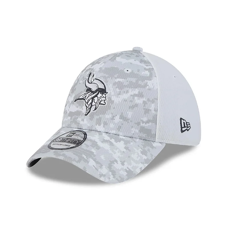 Minnesota Vikings NFL Salute To Service 2024 White 39THIRTY Stretch Fit Cap