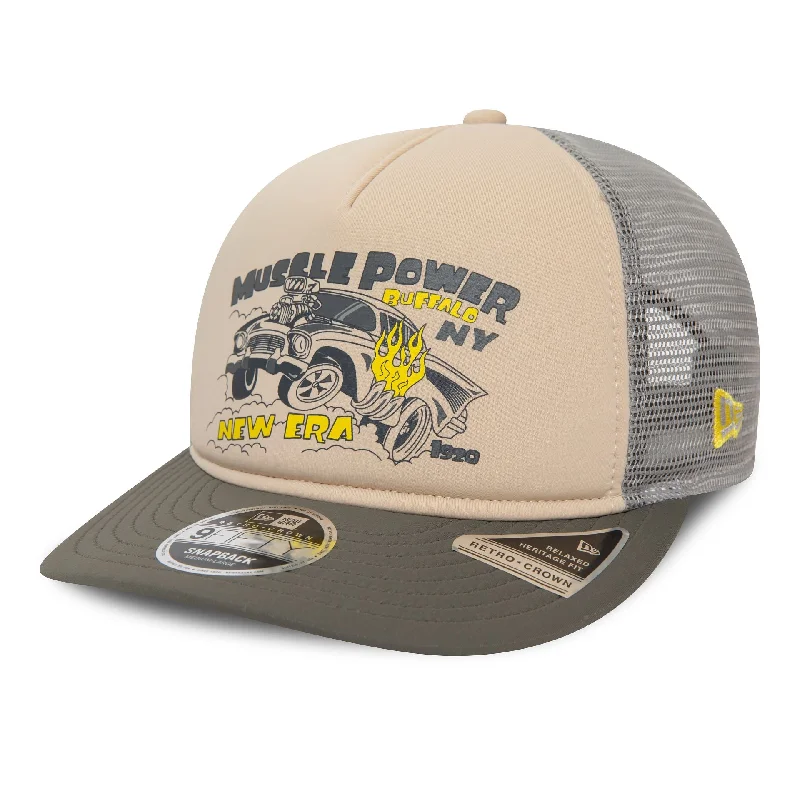 New Era American Muscle Power Grey 9FIFTY Retro Crown A-Frame Cap