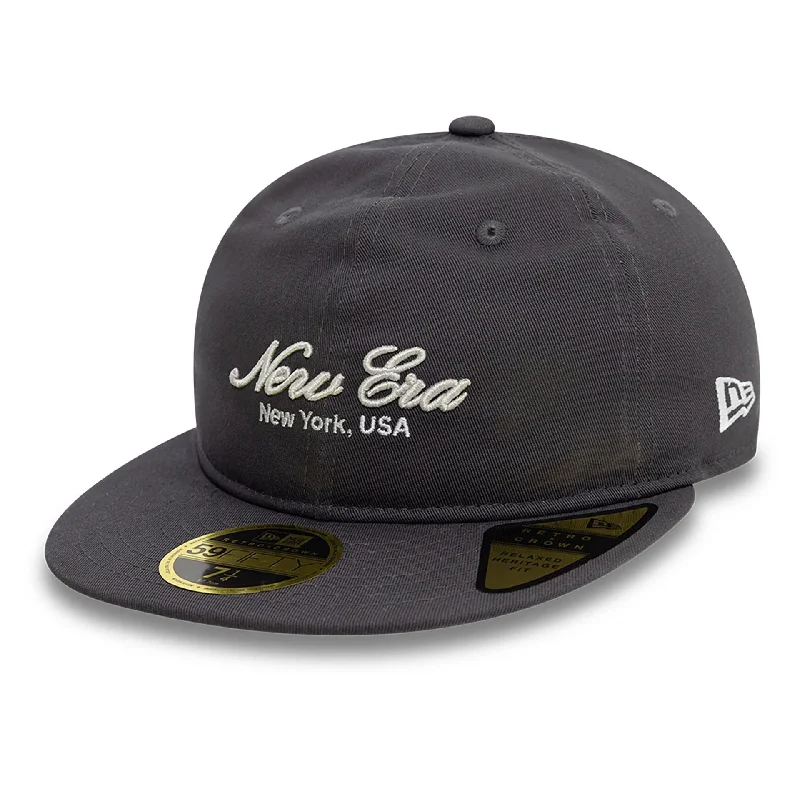 New Era Basic Graphite Dark Grey Retro Crown 59FIFTY Fitted Cap