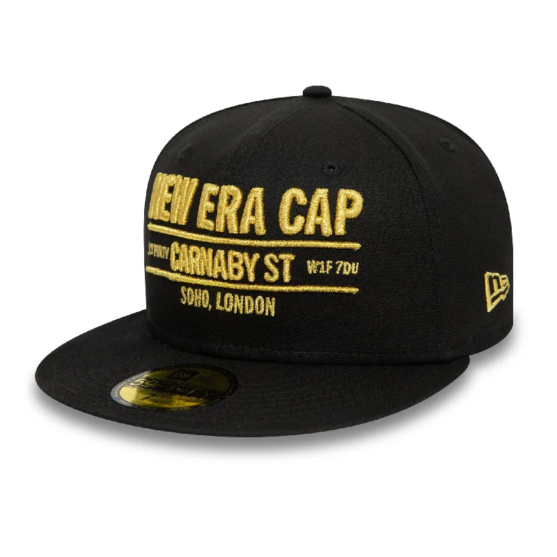 New Era Carnaby Address Black 59FIFTY Fitted Cap