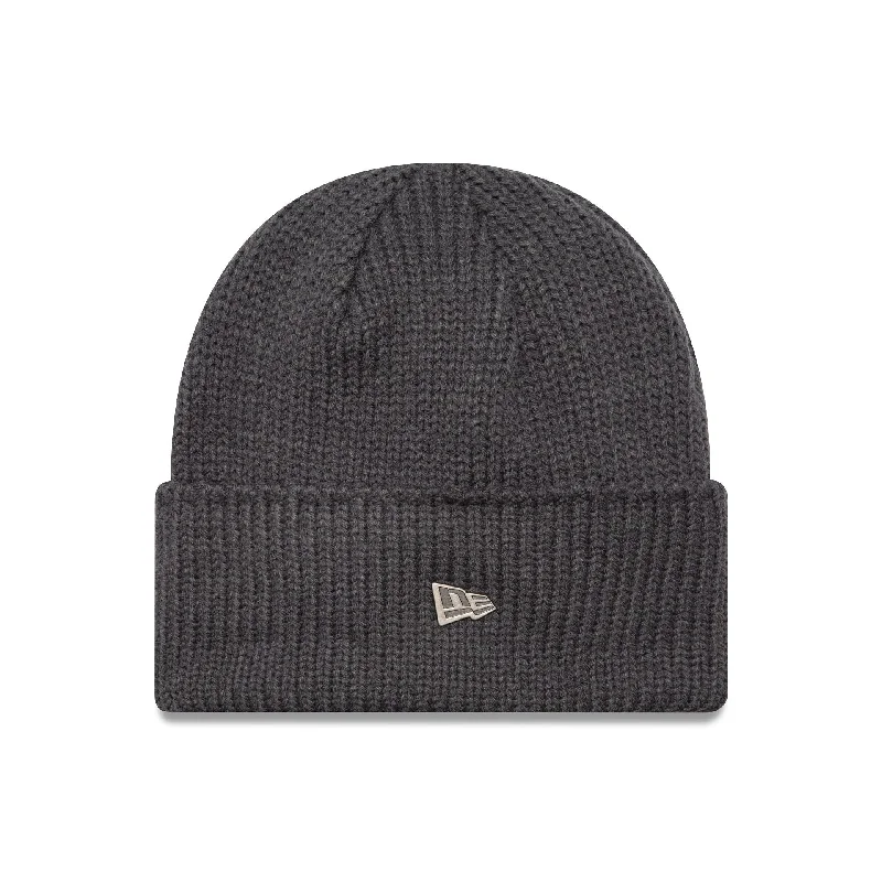 New Era Dark Grey Wide Cuff Knit Beanie Hat