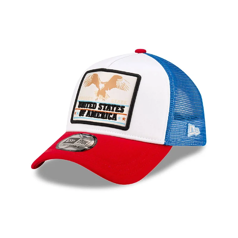 New Era Eagle Patch White 9FORTY A-Frame Trucker Adjustable Cap