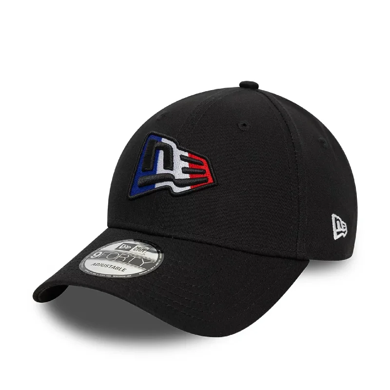 New Era French Country Flag Infill Black 9FORTY Adjustable Cap