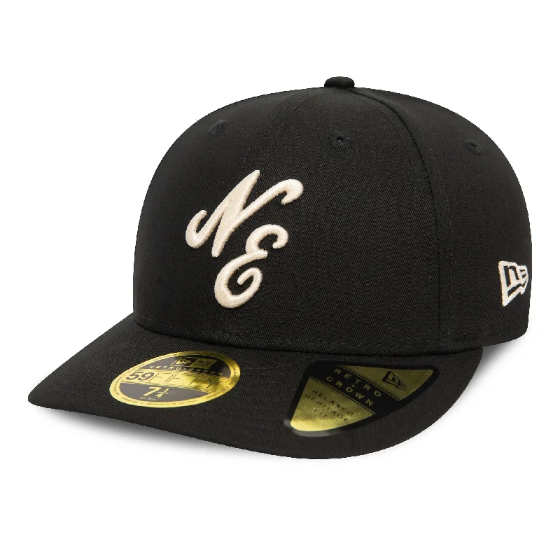 New Era Heritage Script Black Low Profile 59FIFTY Fitted Cap