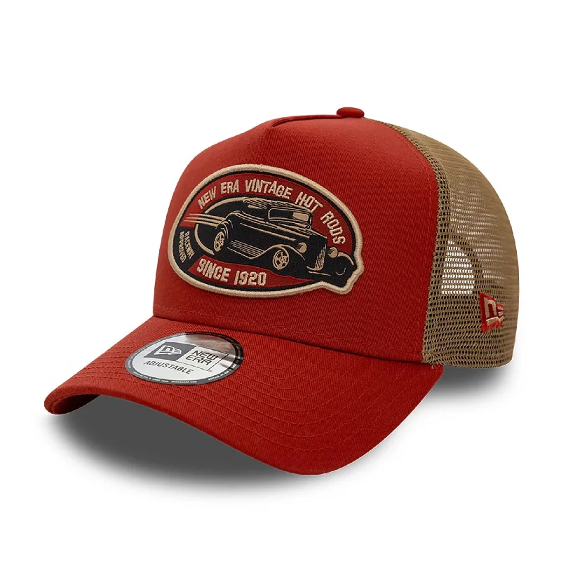 New Era Hot Rod Trucker Red 9FORTY A-Frame Trucker Adjustable Cap