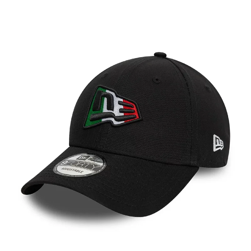 New Era Italian Country Flag Infill Black 9FORTY Adjustable Cap