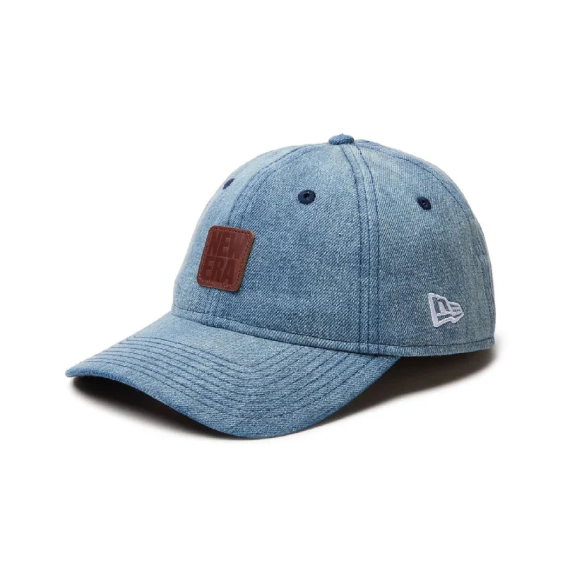 New Era Japan Denim Leather Patch Light Blue 9TWENTY Adjustable Cap