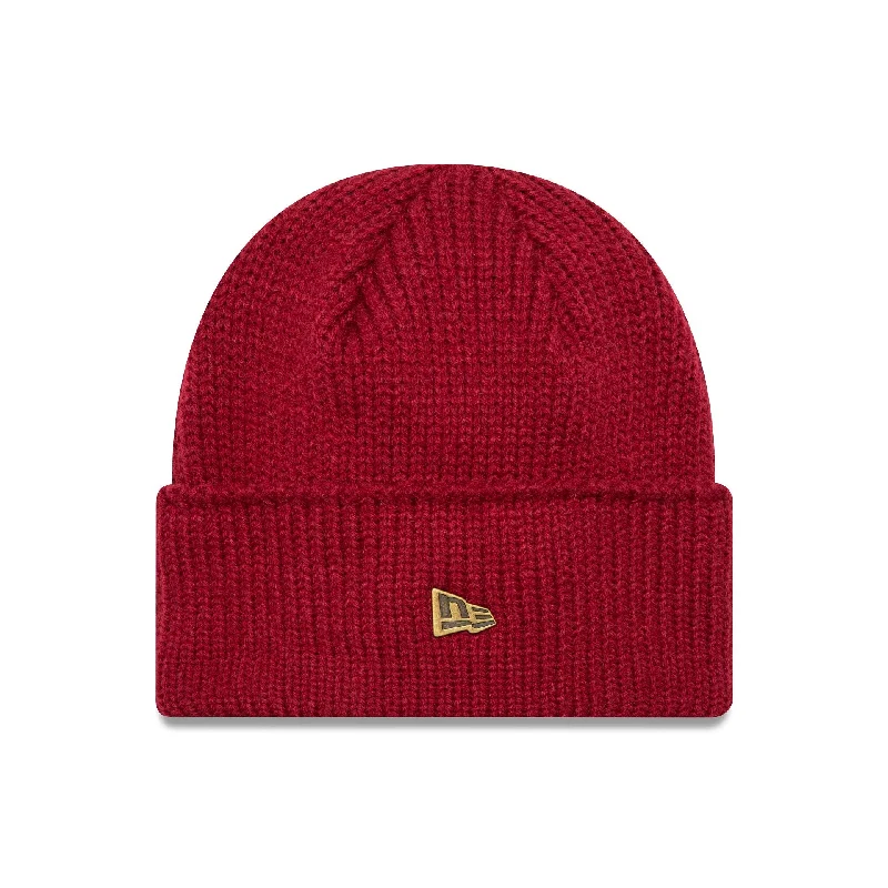 New Era Red Wide Cuff Knit Beanie Hat