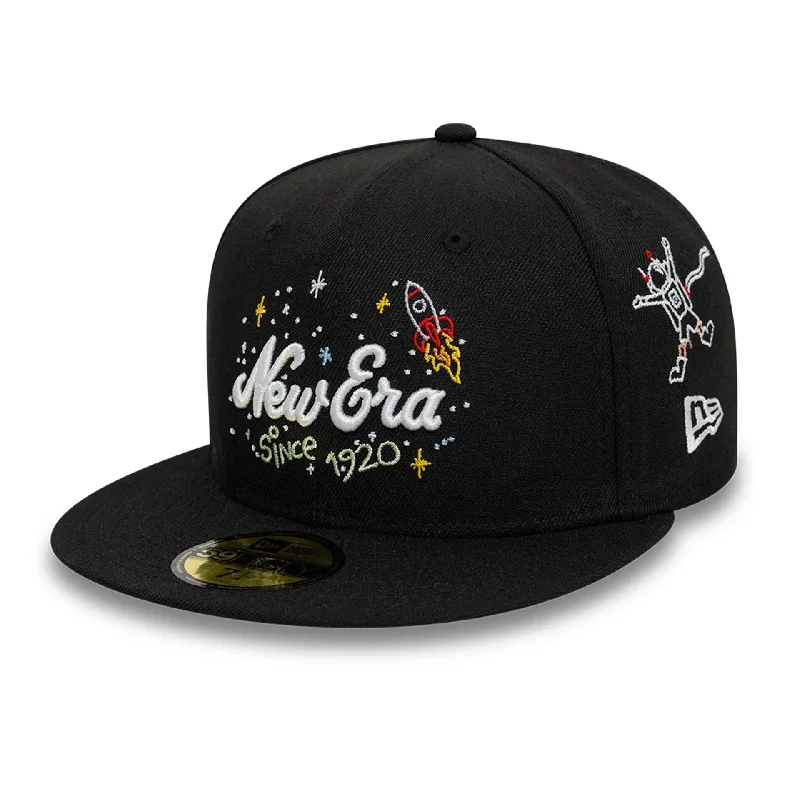 New Era Scribble Black 59FIFTY Fitted Cap