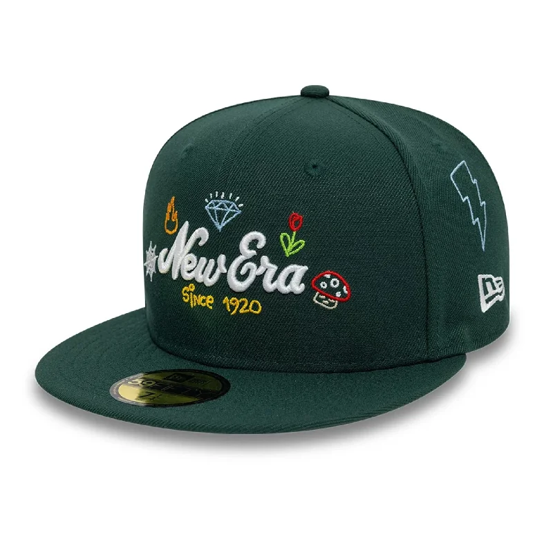 New Era Scribble Dark Green 59FIFTY Fitted Cap