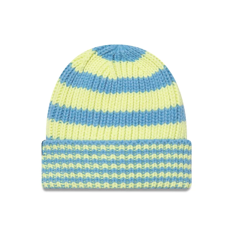 New Era Stripe Pastel Blue Cuff Knit Beanie Hat