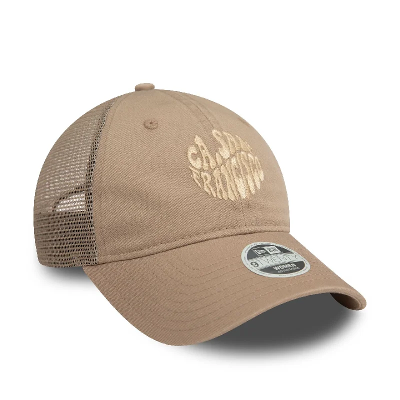 New Era Womens Beige 9TWENTY Adjustable Trucker Cap