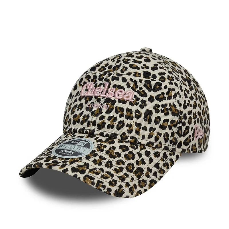 New Era Womens Chelsea London Leopard All Over Print 9TWENTY Adjustable Cap