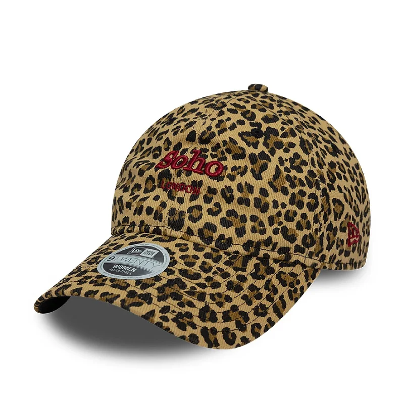 New Era Womens Soho London Leopard All Over Print 9TWENTY Adjustable Cap