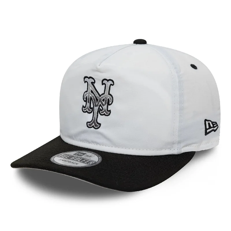 New York Mets Chrome Logo White Golfer Snapback Cap