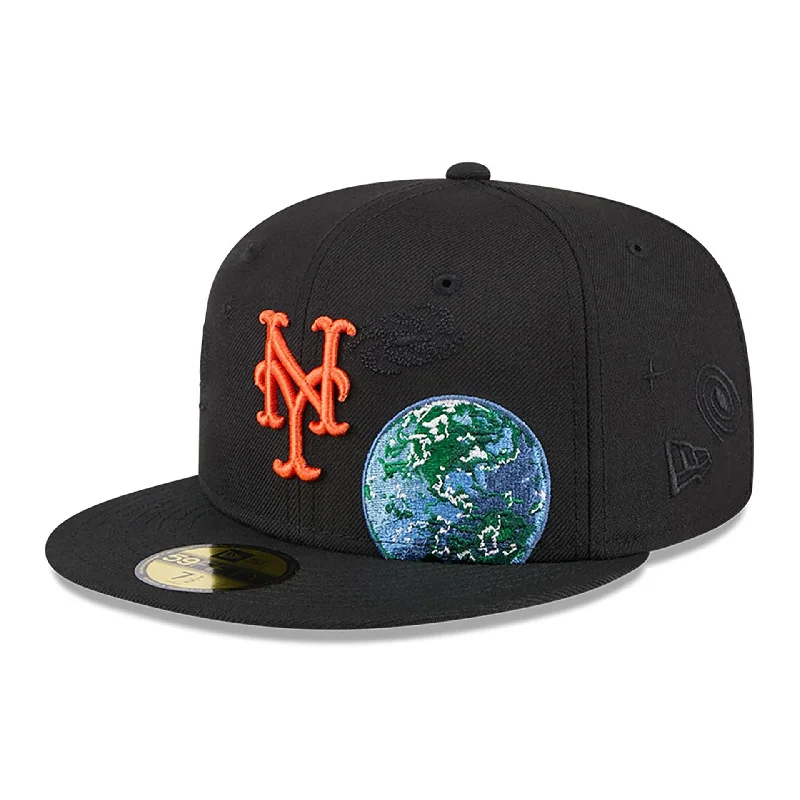 New York Mets Global Black 59FIFTY Fitted Cap