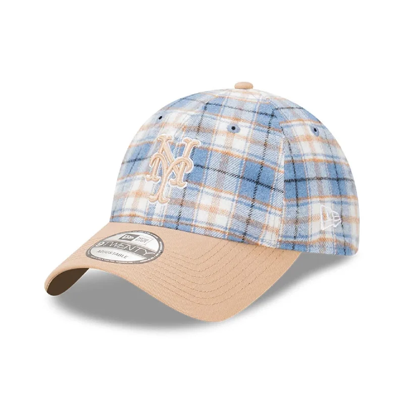 New York Mets Plaid 2Tone Blue 9TWENTY Adjustable Cap