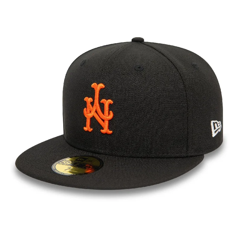 New York Mets Upside Down Black 59FIFTY Fitted Cap