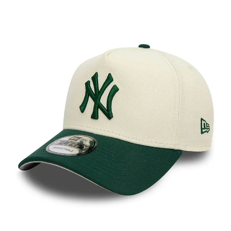 New York Yankees Chrome White And Dark Green A-Frame Trucker Cap