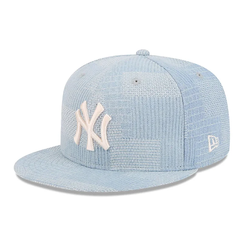 New York Yankees Denim Patchwork Open Blue 9FIFTY Snapback Cap