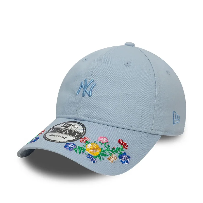 New York Yankees Floral Visor Light Blue 9TWENTY Adjustable Cap