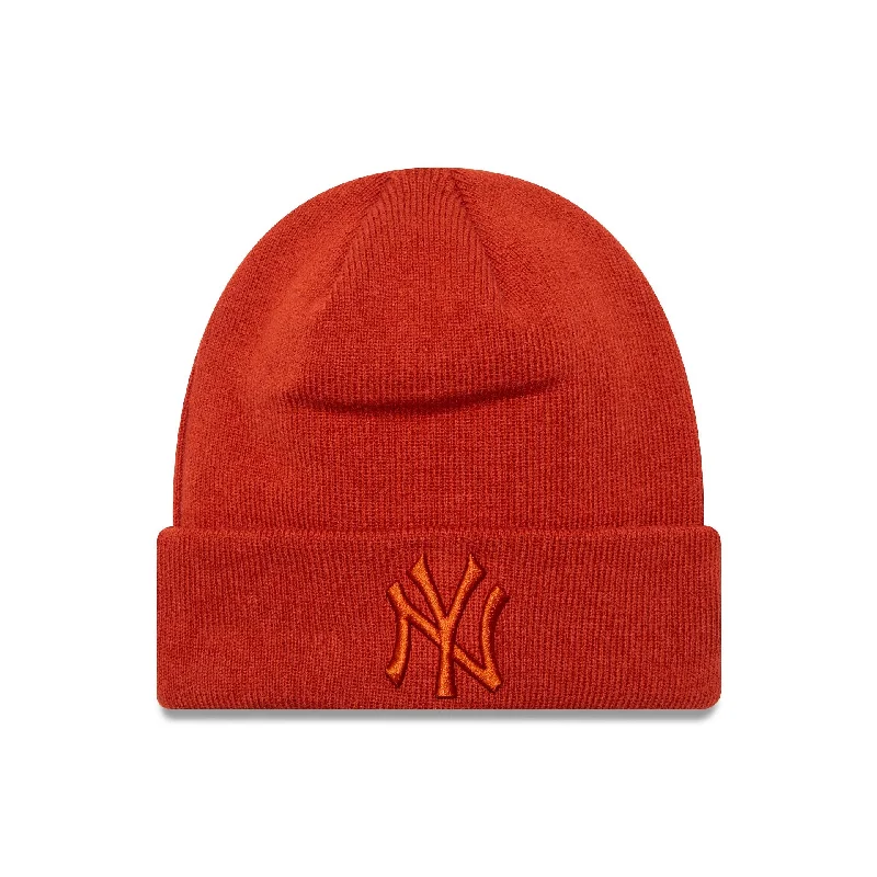 New York Yankees League Essential Dark Orange Cuff Knit Beanie Hat