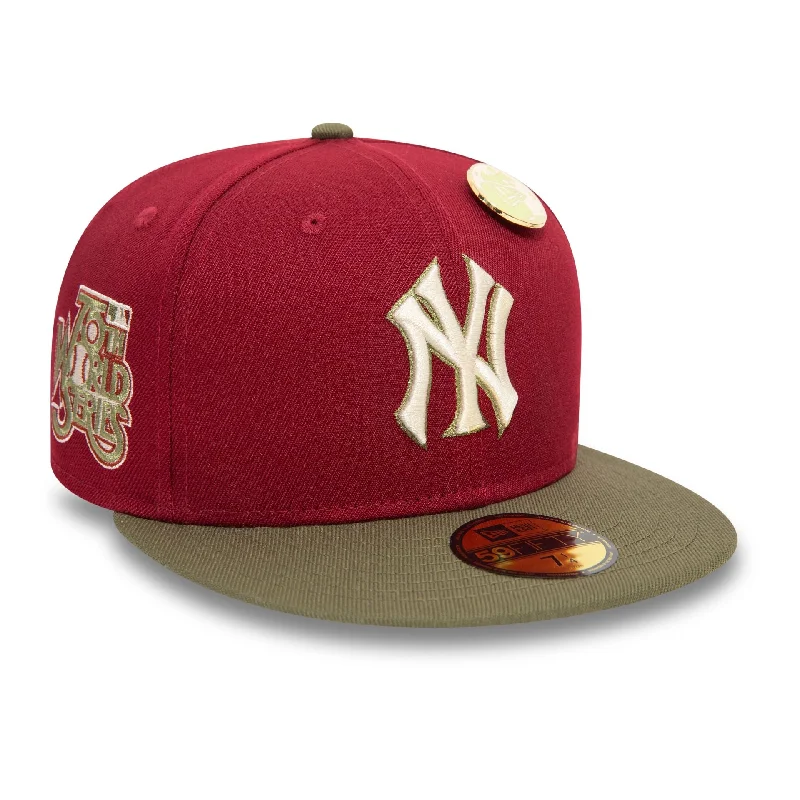 New York Yankees MLB Contrast Pin Dark Red 59FIFTY Fitted Cap