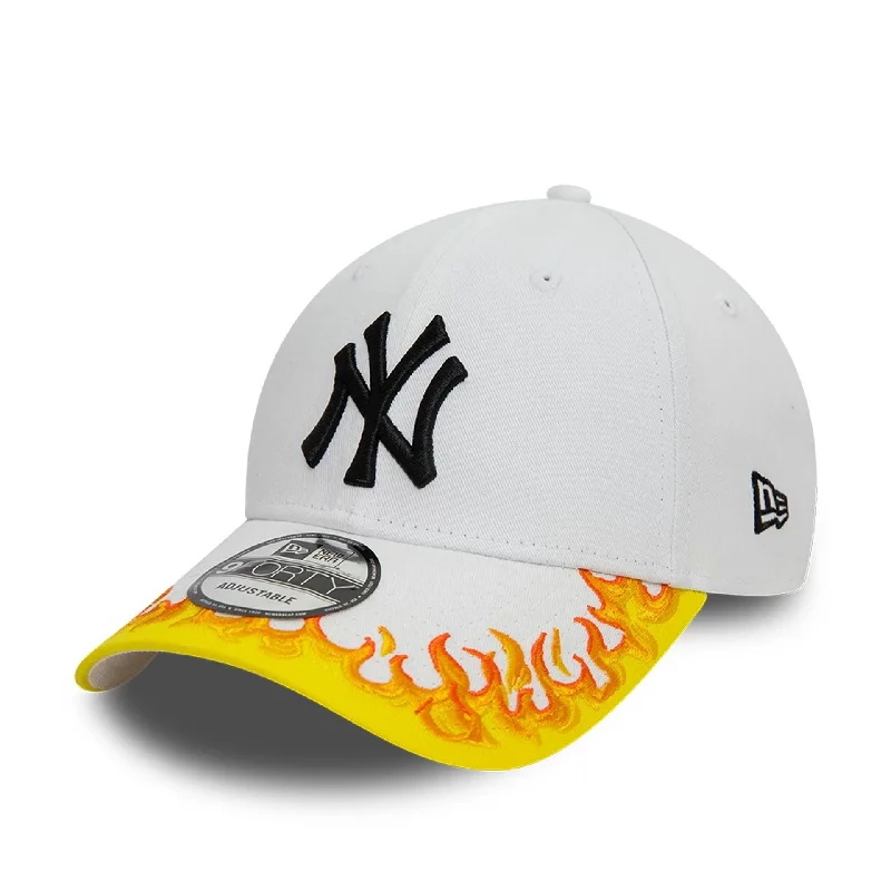 New York Yankees MLB Flame Visor White 9FORTY Adjustable Cap