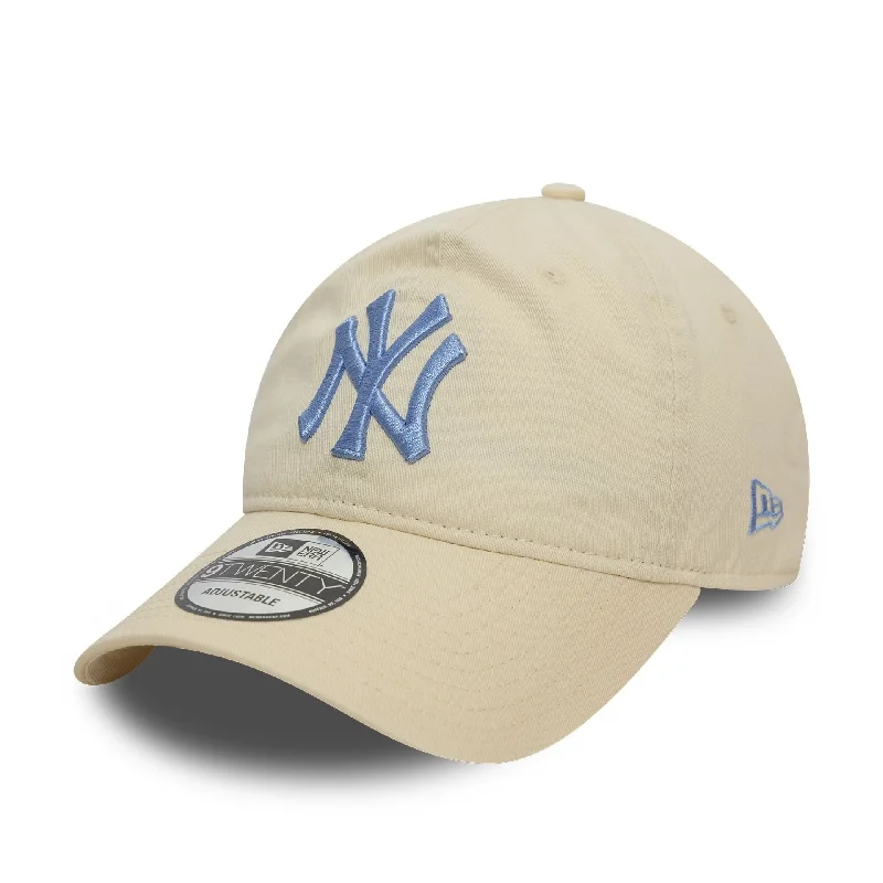 New York Yankees Neutral Washed Light Beige 9TWENTY Adjustable Cap