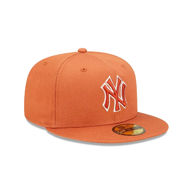 New York Yankees Team Outline Medium Brown 59FIFTY Fitted Cap