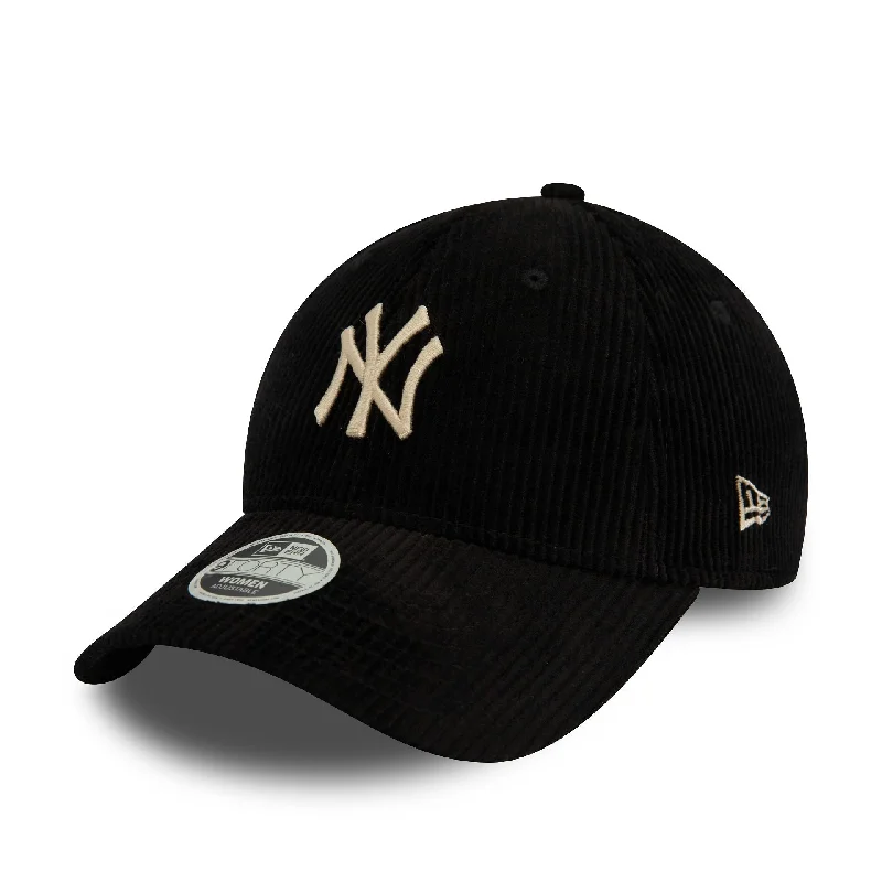 New York Yankees Womens Cord Black 9FORTY Adjustable Cap