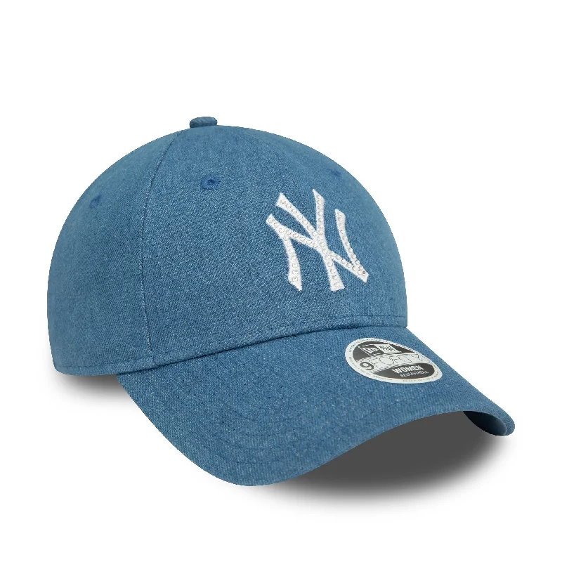 New York Yankees Womens Diamante Denim Blue 9FORTY Adjustable Cap