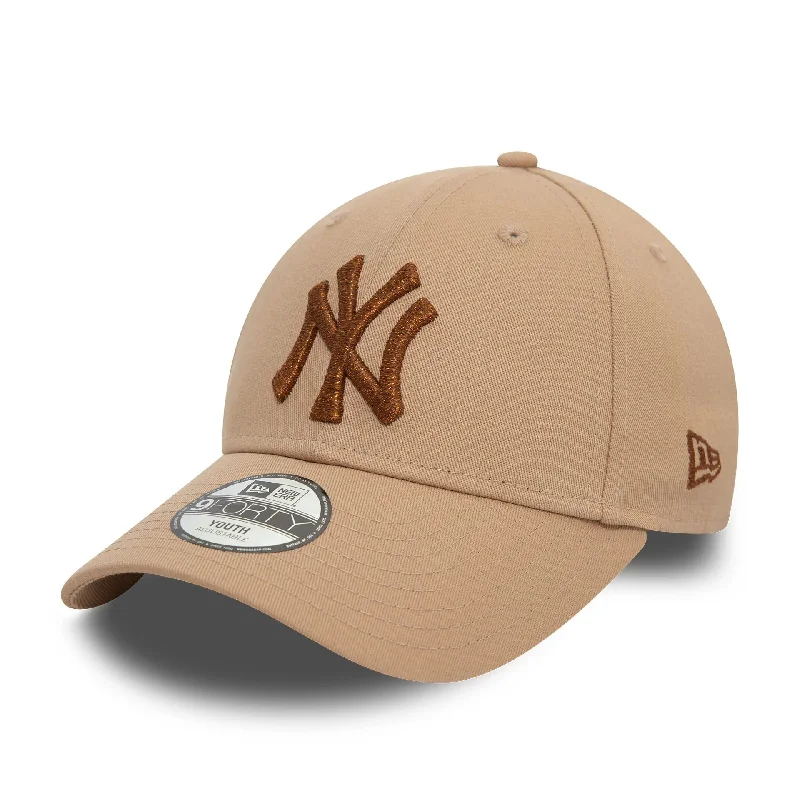 New York Yankees Youth Metallic Beige 9FORTY Adjustable Cap