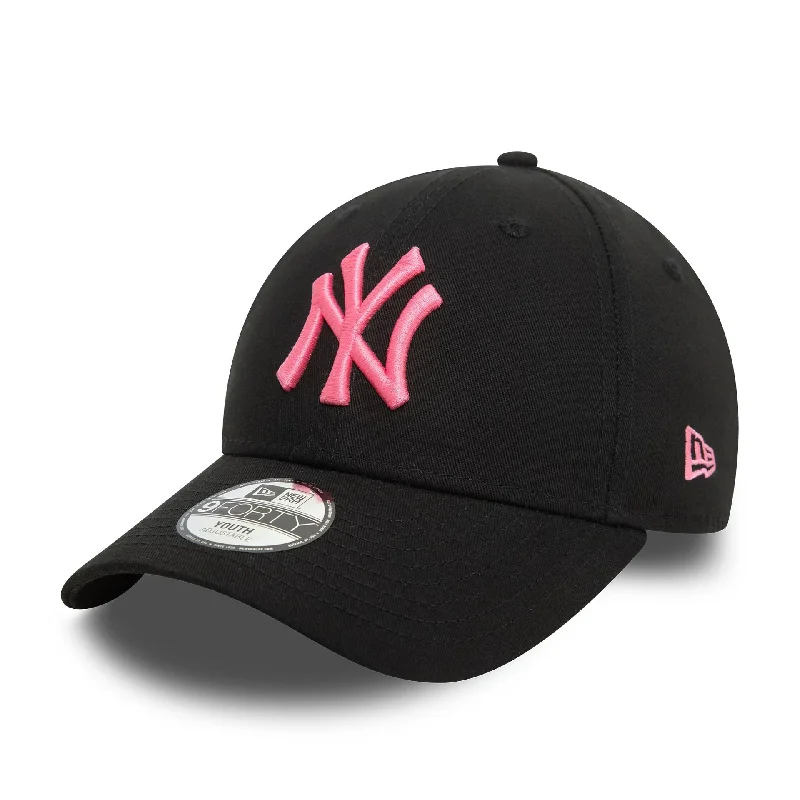 New York Yankees Youth Neon Black 9FORTY Adjustable Cap