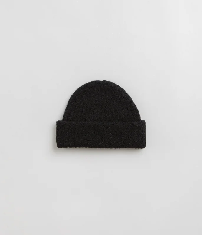 Norse Projects Alpaca Wool Short Beanie - Black