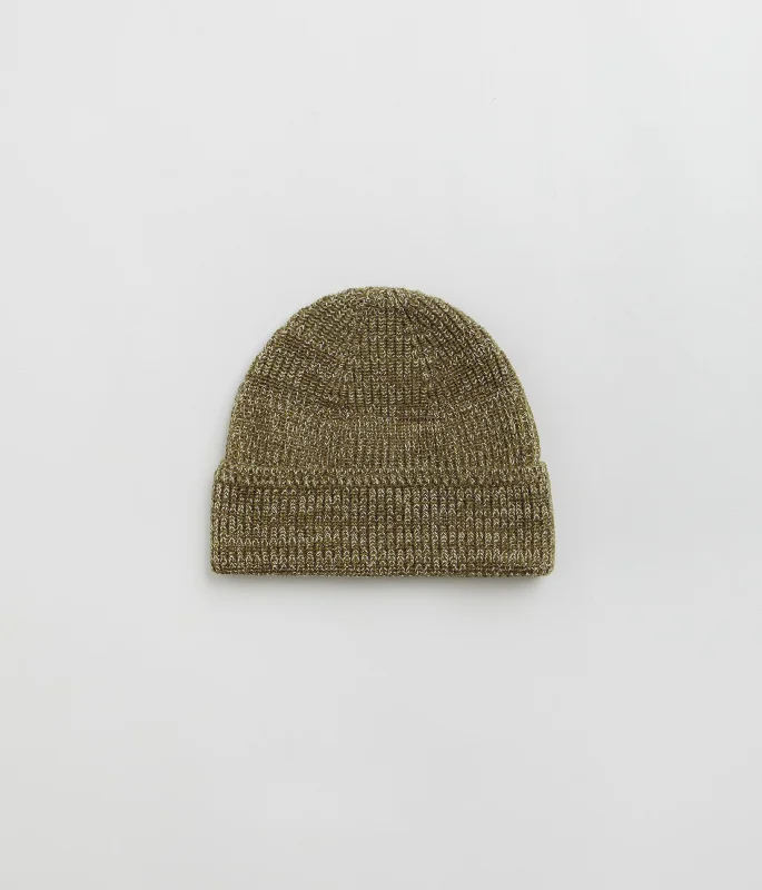 Norse Projects Wool Cotton Rib Beanie - Sitka Green