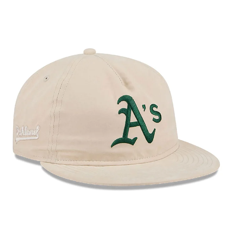 Oakland Athletics Brushed Nylon Light Beige Retro Crown 9FIFTY Strapback Cap