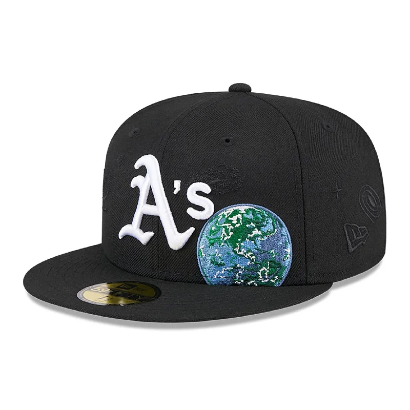 Oakland Athletics Global Black 59FIFTY Fitted Cap