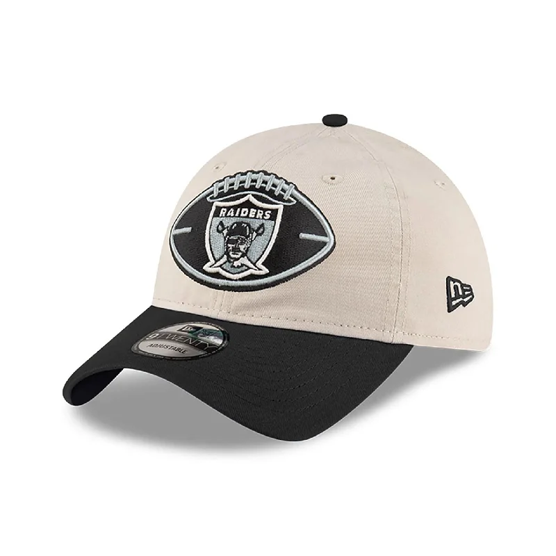 Oakland Raiders NFL Sideline 2024 Historic Beige 9TWENTY Adjustable Cap