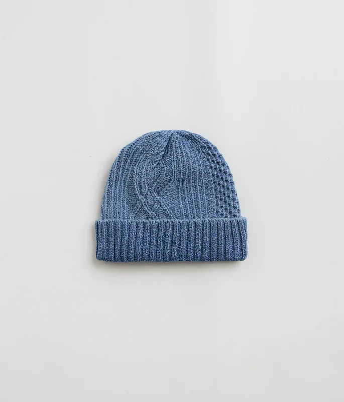 RoToTo Aran Cable Beanie - Light Denim