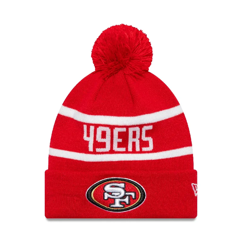 San Francisco 49ers Official Team Colour NFL Red Jake Knit Beanie Hat