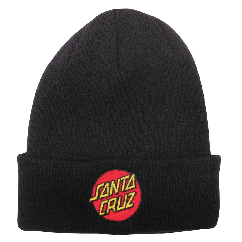 Santa Cruz Classic Dot Long Shoreman Beanie - Black