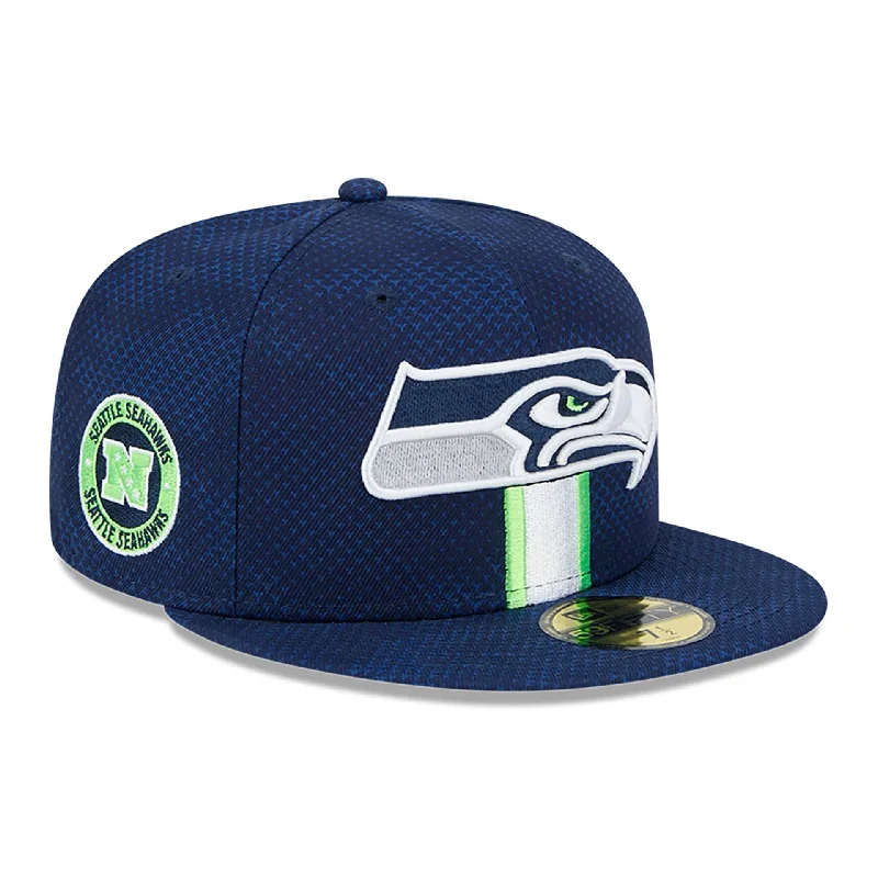 Seattle Seahawks NFL Sideline 2024 Dark Blue 59FIFTY Fitted Cap