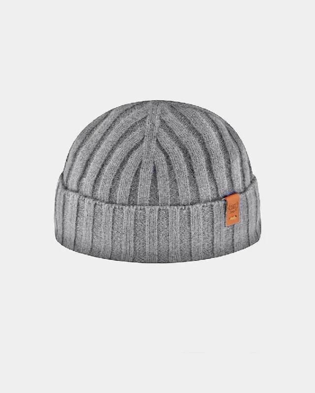 SG Cashmere + Merino Fisherman Beanie - Grey