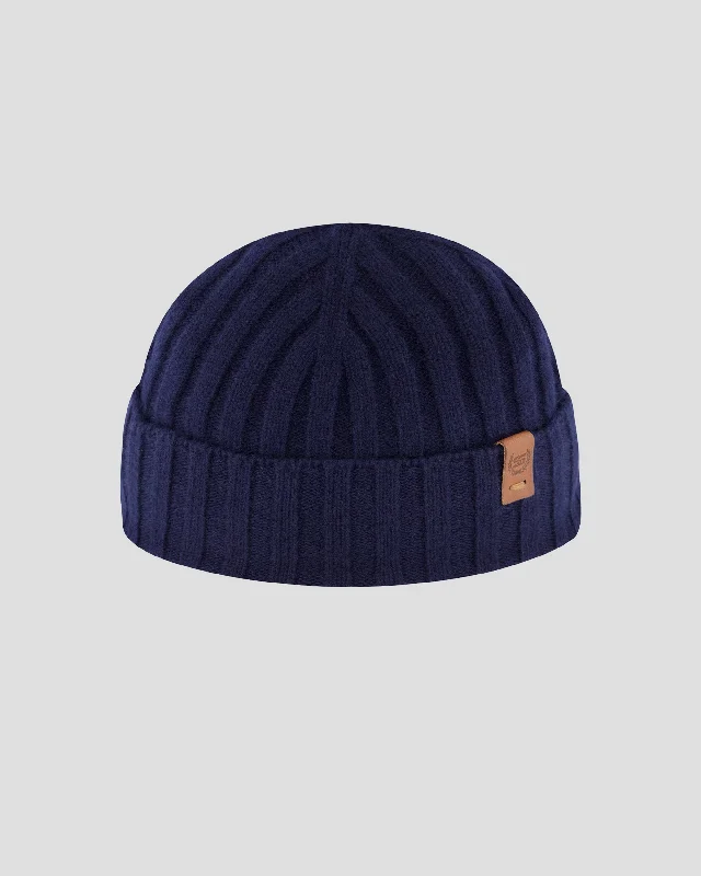 SG Cashmere + Merino Fisherman Beanie - Navy