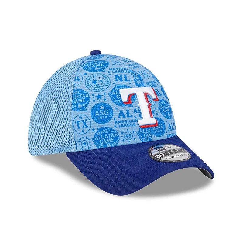 Texas Rangers MLB All Star Game Mesh Pastel Blue 39THIRTY Stretch Fit Cap