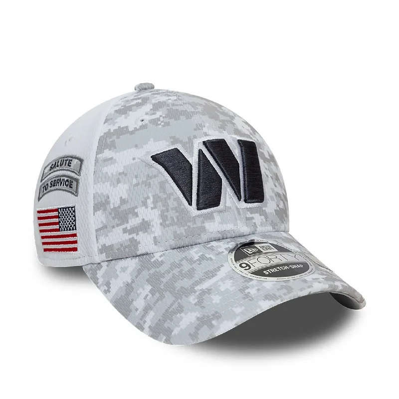 Washington Commanders NFL Salute To Service 2024 White 9FORTY Stretch Snap Adjustable Cap