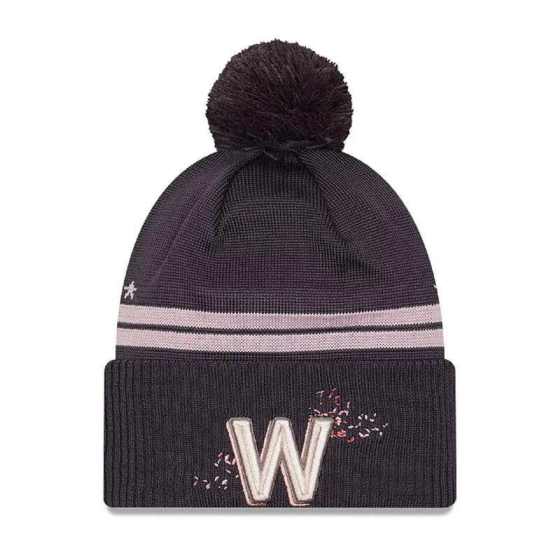 Washington Nationals City Connect Dark Grey Bobble Knit Beanie Hat