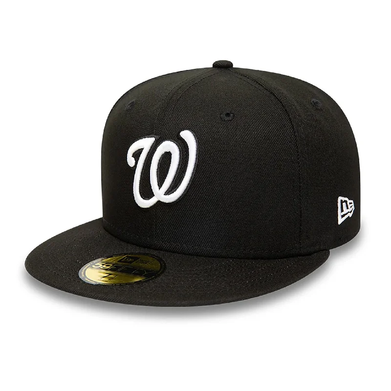 Washington Nationals MLB Black and White 59FIFTY Fitted Cap